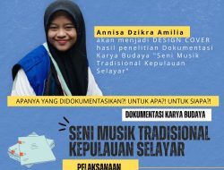 Annisa Dzikra Amilia Terpilih Sebagai Desainer Sampul Buku Seni Musik Tradisional Kepulauan Selayar